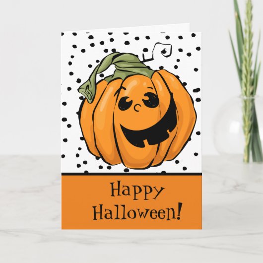 Cute Pumpkin Halloween Kaart (Voorkant)