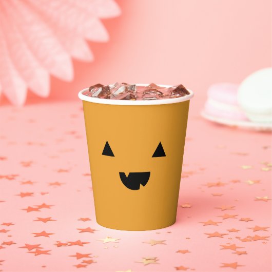 Cute Pumpkin Halloween Papieren Bekers (Insitu)