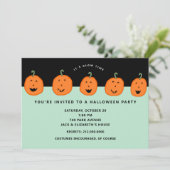 Cute Pumpkin Halloween Party Kaart (Staand voorkant)