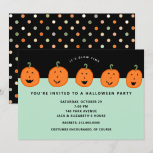 Cute Pumpkin Halloween Party Kaart