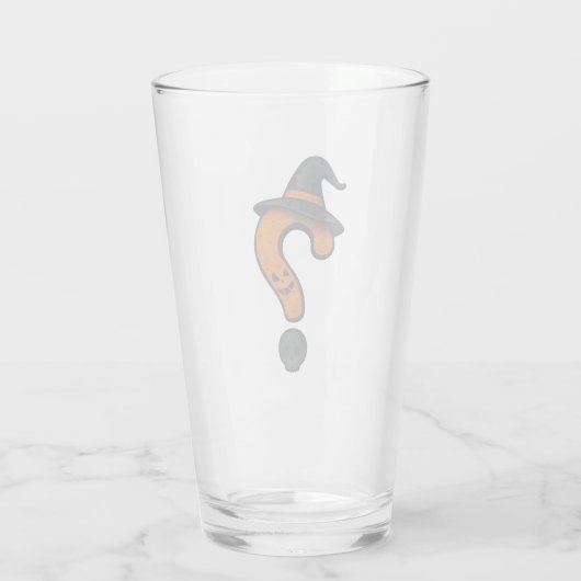 Cute pumpkin Halloween question mark glass. Glas (Achterkant)