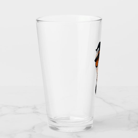 Cute pumpkin Halloween question mark glass. Glas (Rechts)