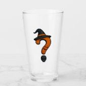 Cute pumpkin Halloween question mark glass. Glas (Voorkant)