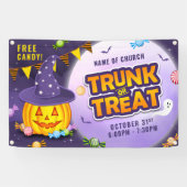 Cute Pumpkin Halloween Snoep Trunk or Treat Spandoek (Horizontaal)