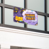 Cute Pumpkin Halloween Snoep Trunk or Treat Spandoek (Buitenkant Gebouw)