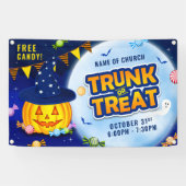 Cute Pumpkin Halloween Snoep Trunk or Treat Spandoek (Horizontaal)