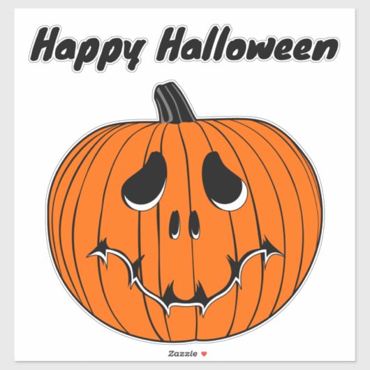 Cute Pumpkin Halloween Sticker (Vel)