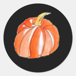 Cute Pumpkin Halloween zwart-oranje Ronde Sticker