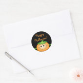 Cute Pumpkin Happy Halloween Ronde Sticker (Envelop)