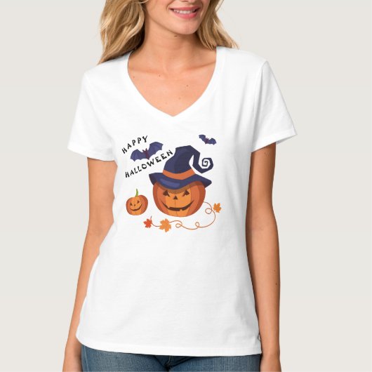 "Cute Pumpkin" Happy Halloween T-Shirt (Voorkant)