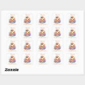 Cute Pumpkin Happy Halloween Vierkante Sticker (Vel)