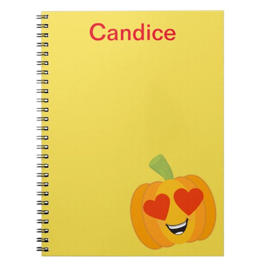 Cute Pumpkin Heart Emoji Notitieboek (Voorkant)