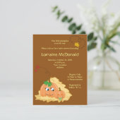 Cute Pumpkin Herfst Autumn Baby shower Uitnodiging (Staand voorkant)