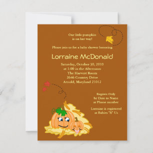 Cute Pumpkin Herfst Autumn Baby shower Uitnodiging