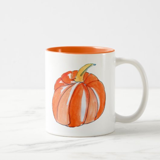 Cute Pumpkin-herfst in de herfst Tweekleurige Koffiemok (Rechts)