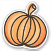 Cute Pumpkin-illustratie Sticker (Voorkant)