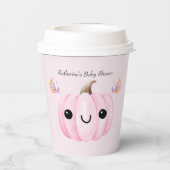 Cute Pumpkin Is On The Way | Halloween Baby Shower Papieren Bekers (Achterkant)
