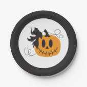 Cute Pumpkin Jack O Lantern Oranje Black Papieren Bordje (Voorkant)