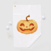 Cute Pumpkin Jack O Lantern Turtle Zee Halloween C Golfhanddoek (Insitu)