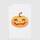 Cute Pumpkin Jack O Lantern Turtle Zee Halloween C Golfhanddoek (Voorkant)