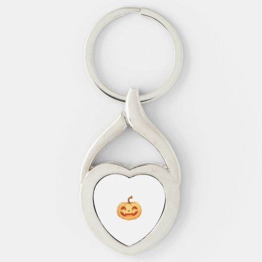 Cute Pumpkin Jack O Lantern Turtle Zee Halloween C Sleutelhanger (Voorkant)