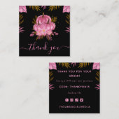 Cute Pumpkin Leaf Herfst Thanksgiving Hartelijk da Vierkante Visitekaartje (Voorkant / Achterkant)