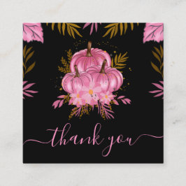 Cute Pumpkin Leaf Herfst Thanksgiving Hartelijk da Vierkante Visitekaartje