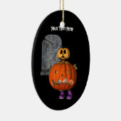 Cute Pumpkin Man Tombstone Halloween Ornament (Rechts)
