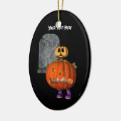 Cute Pumpkin Man Tombstone Halloween Ornament (Links)