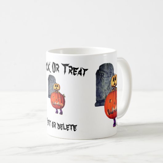 Cute Pumpkin Man Tombstone Halloween Persoonlijk Koffiemok (Voorkant rechts)