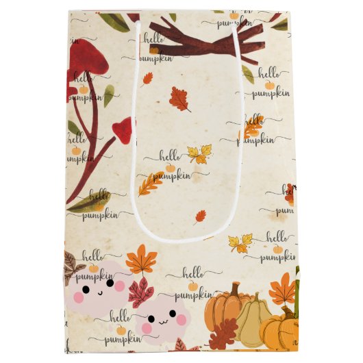 Cute Pumpkin Medium Cadeauzakje (Achterkant)