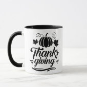 Cute Pumpkin met Text Thanksgiving Typografie Mok (Links)