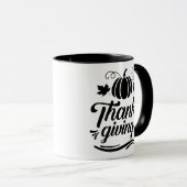 Cute Pumpkin met Text Thanksgiving Typografie Mok (Voorkant rechts)