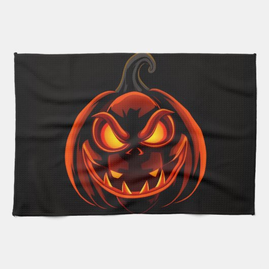 Cute Pumpkin Monster Halloween Kitchen Towel Theedoek (Horizontaal)