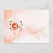 Cute Pumpkin najaar Leaves Monogram Fall Weddensch Briefkaart (Achterkant)