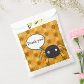 Cute pumpkin oranje Spider & spider web pattereerd Bedankzakje (Gezegeld)