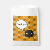 Cute pumpkin oranje Spider & spider web pattereerd Bedankzakje (Voorkant)
