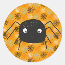 Cute pumpkin oranje spin dank u klassieke ronde sticker