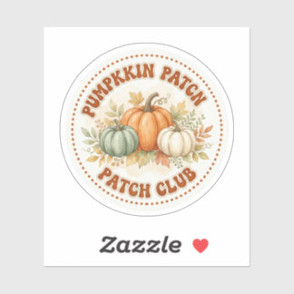 Cute Pumpkin Patch Club Retro Herfst Fall Sticker
