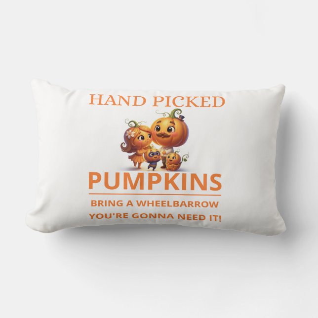 Cute Pumpkin Patch Kids Hand Picked Pumpkins Throw Kussen (Voorkant)