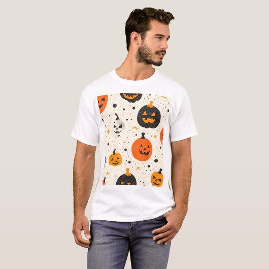 Cute Pumpkin Pattern T-shirt (Voorkant volledig)