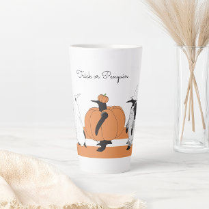 Cute Pumpkin Penguin Funny Halloween Latte Mok