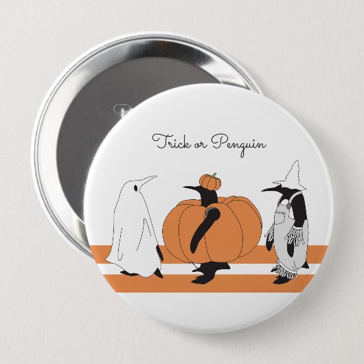 Cute Pumpkin Penguin Funny Halloween Ronde Button 4,0 Cm (Voorkant /achterkant)