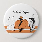 Cute Pumpkin Penguin Funny Halloween Ronde Button 4,0 Cm (Voorkant)