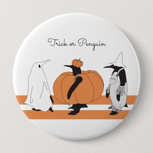 Cute Pumpkin Penguin Funny Halloween Ronde Button 4,0 Cm (Voorkant)