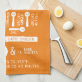 Cute Pumpkin Pie Recipe Baking Cooking Sinaasappel Theedoek (Quarter Fold)