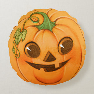Cute Pumpkin Pillow #1 Rond Kussen