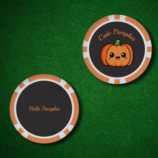 Cute Pumpkin Poker Chips