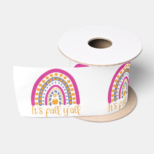 Cute Pumpkin Rainbow Satijnen Lint (Spoel)