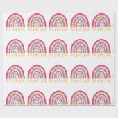 Cute Pumpkin Rainbow Wrapping Paper Cadeaupapier (Vlak)